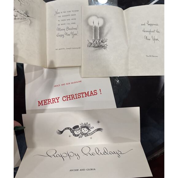 Vintage Lot Of 6 Used Christmas Cards - Picture 5 of 6